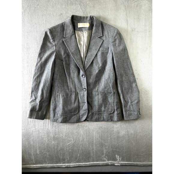 Vintage 60s-70s Pendleton 100% Virgin Wool Blazer Jacket Gray Made in USA Sz S - Picture 2 of 13